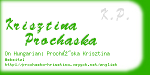 krisztina prochaska business card